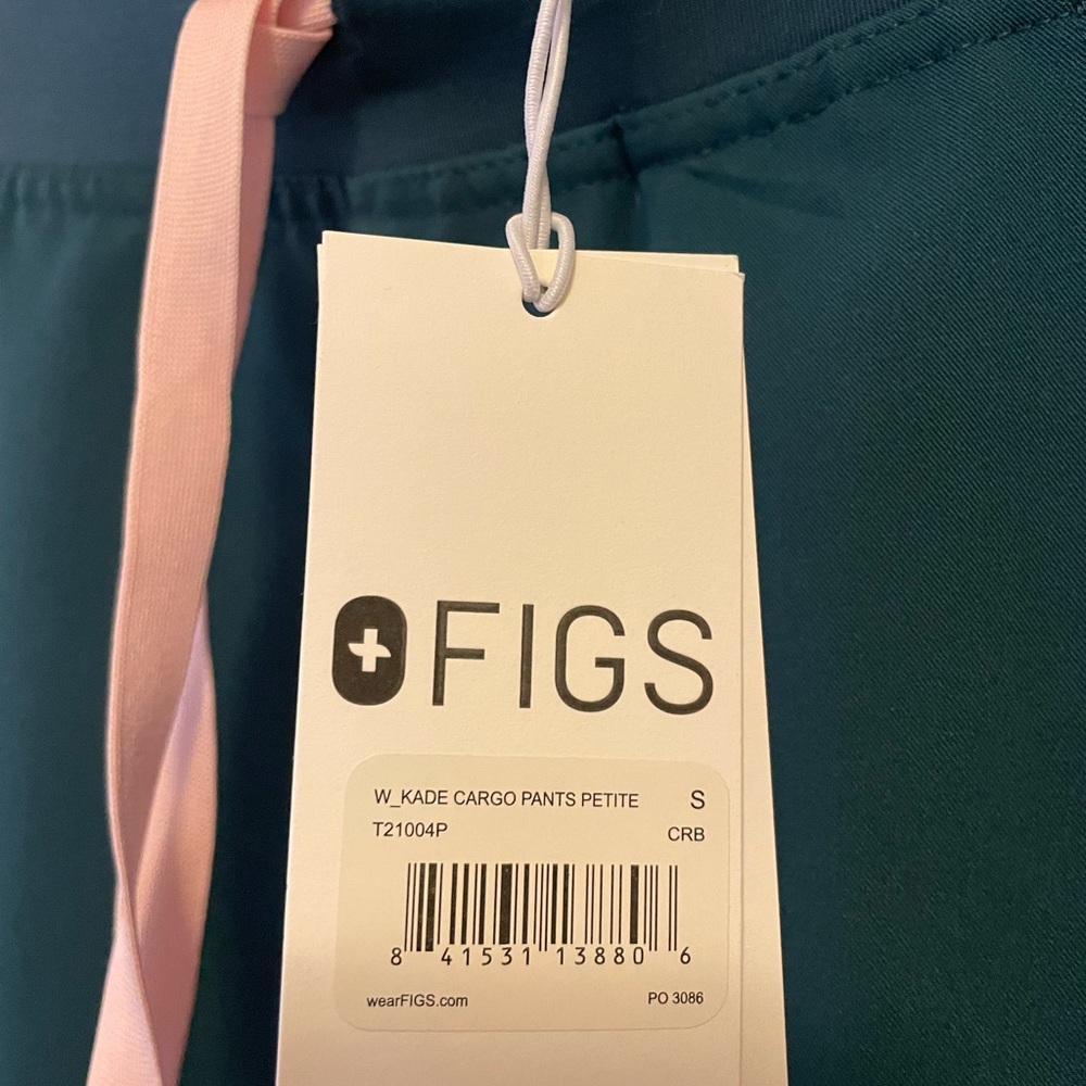 Figs, Kade Cargo pants. Caribbean Blue, Small Petite